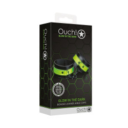 Menottes chevilles phosphorescentes Ouch ajustables glow in the dark pour jeu BDSM fun