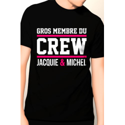 tee-shirt homme gros membre du crew jacquie et michel coton