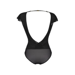 Body dentelle et tulle noir V9900 ajustable bretelles luxe raffiné