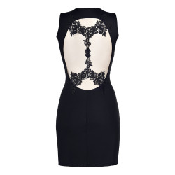 Robe noire V9209 Axami, tenue près du corps idéal pour soirées séduisantes et look glamour