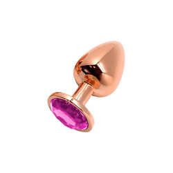 Plug bijou Tralalo rose S Wooomy métal lisse rose gold strass rose confort insertion facile