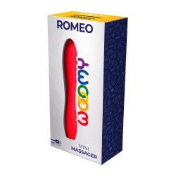 Mini vibro Romeo Wooomy design compact, surface lisse, idéal pour plaisir discret en douceur