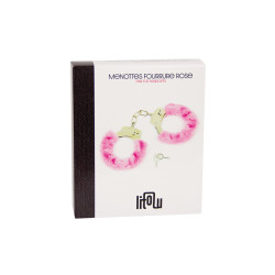 Menottes fourrure rose Litolu, menottes BDSM confortables, verrouillables et élégantes