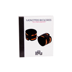Menottes bicolores Litolu, design bicolore, fermeture velcro pratique, jeux BDSM sûrs