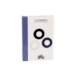 Set 3 cockrings multicolores Litolu, plaisir prolongé, usage multiple verge et testicules