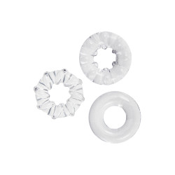 3 cockrings transparents Litolu, TPR hypoallergénique, utilisation simple et sûre