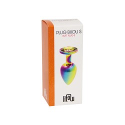 Plug bijou arc en ciel S Litolu, accessoire anal bijou, léger et facile à utiliser