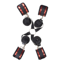 Kit attache de lit Litolu, fixation sous matelas, menottes poignets et chevilles