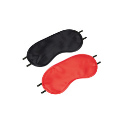 2 masques coquins Litolu, satin rouge et noir, confortable molletonné et occultation parfaite