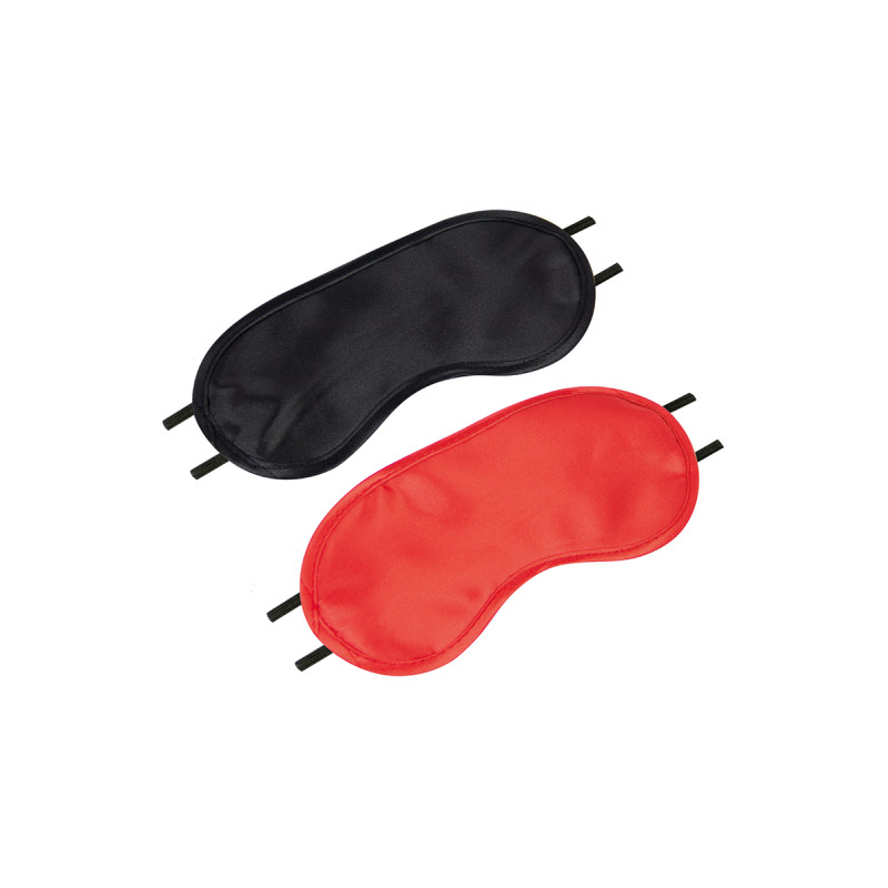 2 masques coquins Litolu, satin rouge et noir, confortable molletonné et occultation parfaite