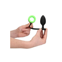 Plug avec cockring phosphorescent Ouch stimulation anale et érection durable