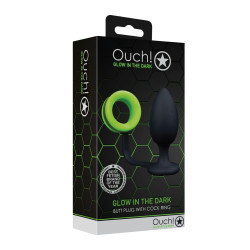 Plug avec cockring phosphorescent Ouch accessoires BDSM Glow in the Dark