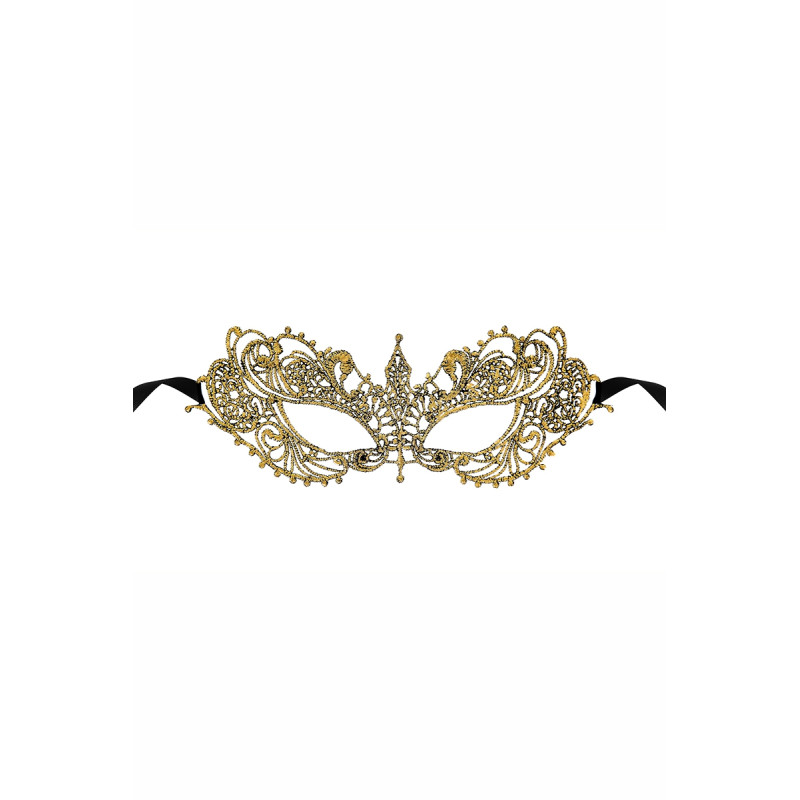 Loup doré Zenith Maskarade dentelle guipure broderie fines rubans satinés