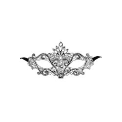 Loup argenté Etoile Maskarade dentelle guipure broderie fines rubans satinés