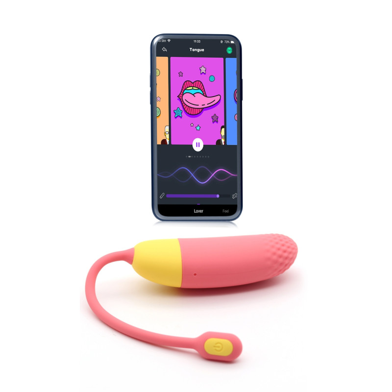 Oeuf connecté vibrant Magic Vini Orange puissant 7 modes, étanche et compatible application