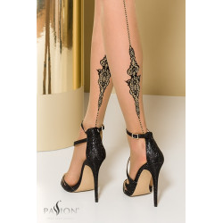 bas couture luxe avec jarretière dentelle silicone repositionnable