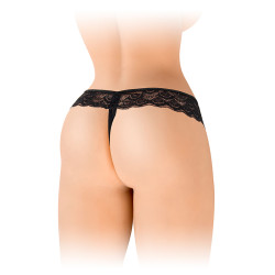 String ouvert Alicia noir coquin confortable polyamide élasthanne ouverture intime sensuelle