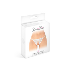 Culotte ouverte Zoé blanche Fashion Secret lingerie sexy polyamide élasthanne finitions dentelle