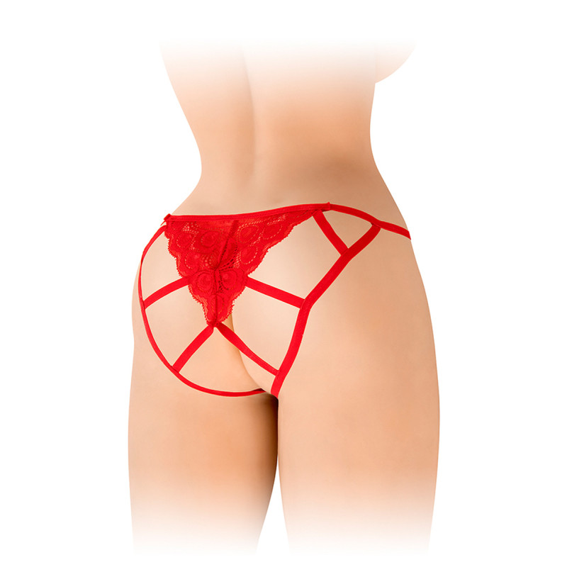 Culotte ouverte Zoé rouge Fashion Secret extensible dentelle taille unique coquine passionnée