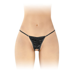 Jockstrap wetlook Angela Fashion Secret ouverture entrejambe texture brillante noir taille unique