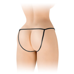 Jockstrap wetlook Angela coquin raffiné tissu moulant ouvert devant arrière ficelles ajustables