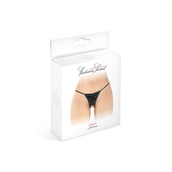 Jockstrap wetlook Angela Fashion Secret lingerie féminine audacieuse wetlook noir extensible