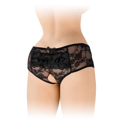 Culotte ouverte Amanda noire ouverture entrejambe coquine fantaisie tissu confortable adaptable