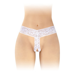 String ouvert Anita blanc Fashion Secret dentelle ceinture large ouverture sexe taille unique