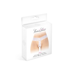 String ouvert Anita blanc lingerie audacieuse dentelle blanche ouverture intime provocante