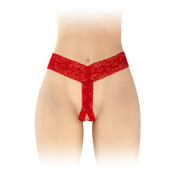 String ouvert Anita rouge Fashion Secret dentelle ceinture large ouverture sexe taille unique