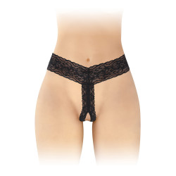 String ouvert Anita noir coquin extensible 95% polyamide 5% élasthanne confortable adaptable