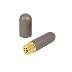 Inhalateur poppers gris Litolu aluminium design ogive mèches coton transport sécurisé