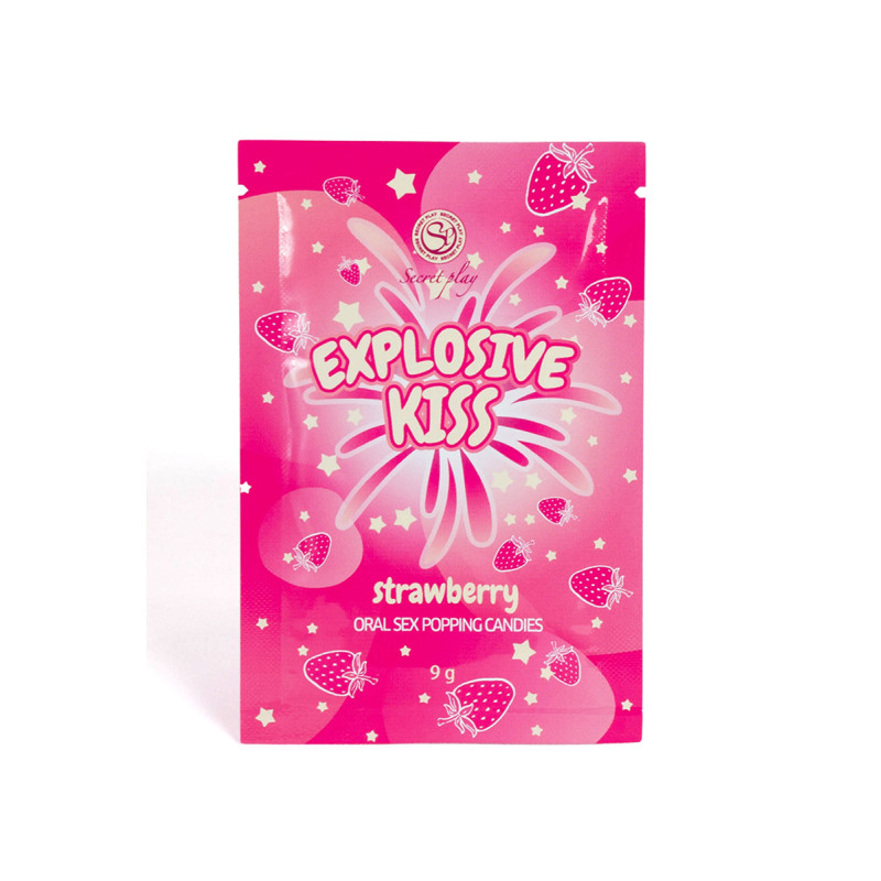 Bonbons pétillants fraise Secret Play explosion orale sexe fraise lèvres pétillantes
