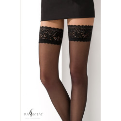 bas noirs avec jarretière dentelle et maintien silicone