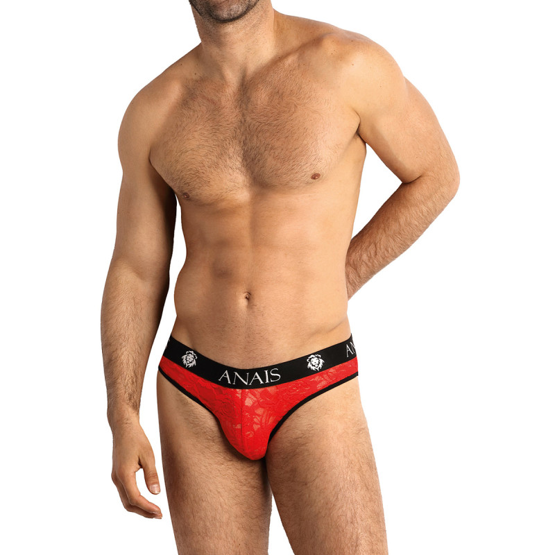 Slip sexy en dentelle rouge transparente Anaïs For Men pour séduction et élégance