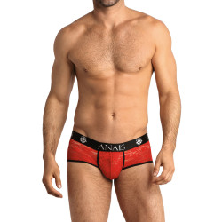 Shorty sexy en dentelle rouge transparente Anaïs For Men pour séduction et élégance