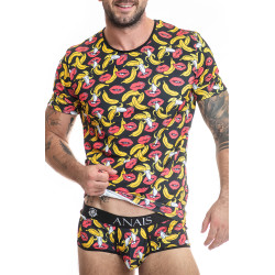 T-shirt sexy Anaïs For Men décor bananes et lèvres pulpeuses pour style audacieux