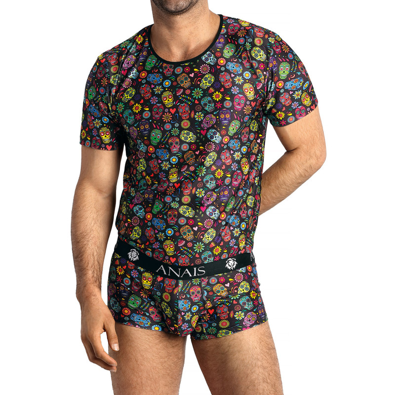 T-shirt sexy Anaïs For Men tissu doux motif calaveras colorés pour style audacieux