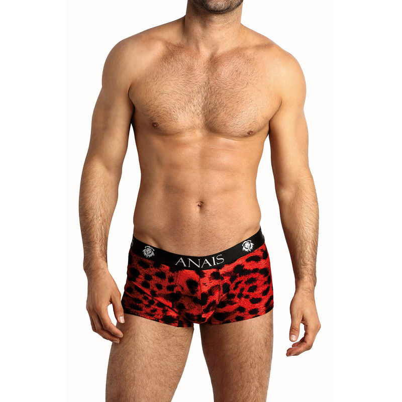 Boxer sexy Anaïs For Men tissu doux rouge et noir motif animal pour style audacieux