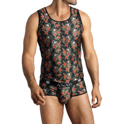 Débardeur sexy Anaïs For Men tissu doux motif crânes et roses style RocknRoll