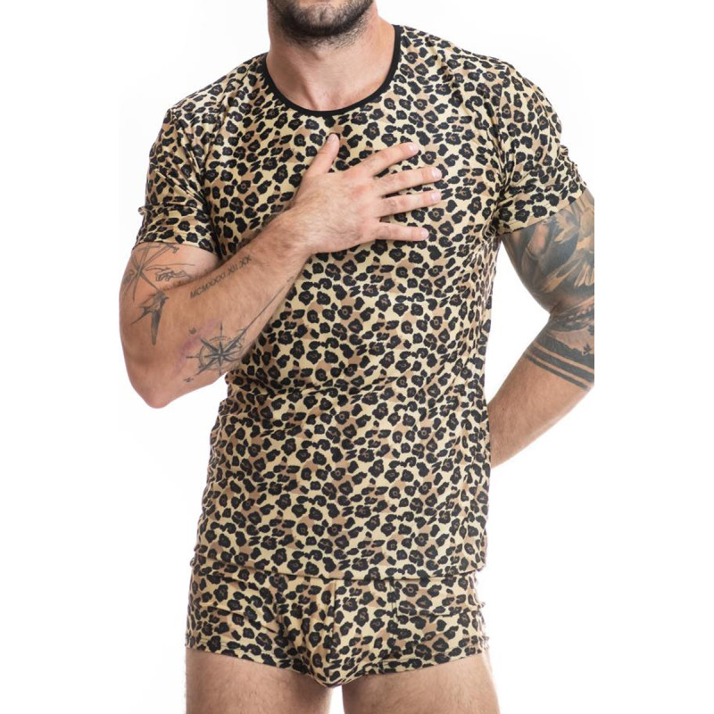 T-shirt sexy Anaïs For Men tissu doux motif léopard pour style audacieux