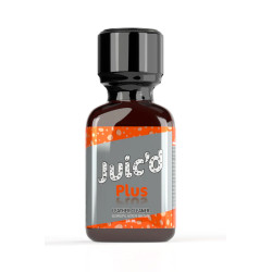 Flacon de 24 ml de Poppers Juic’D Plus avec étiquette colorée indiquant le nom du produit.