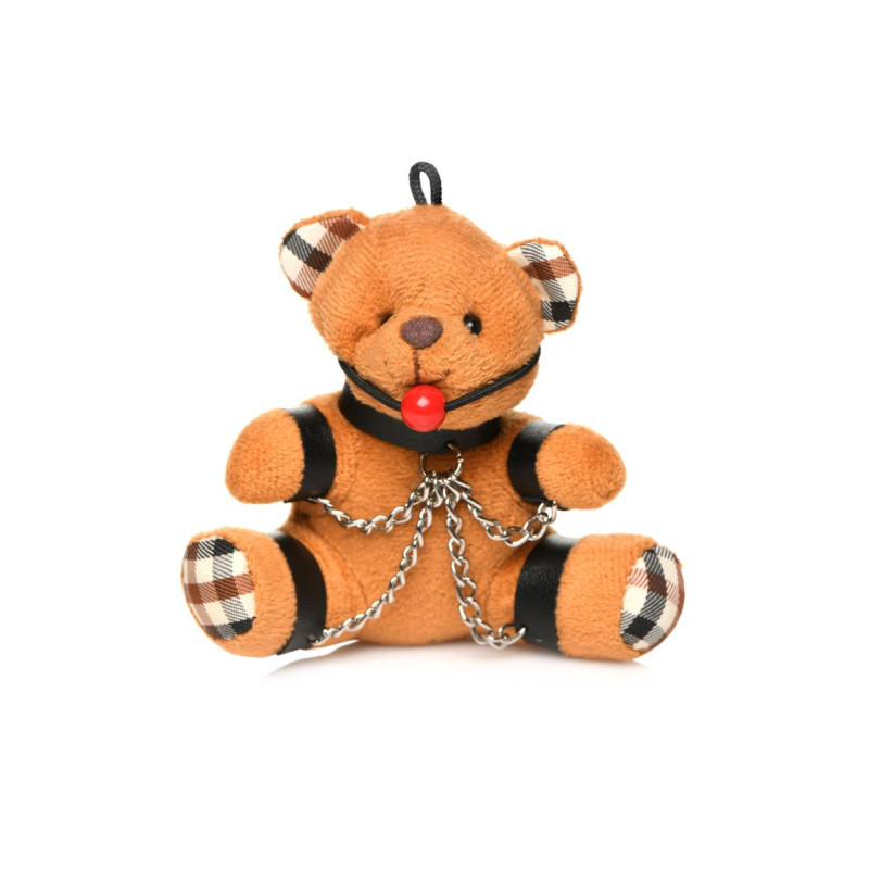 Porte-clés Teddy Bear bâillonné BDSM peluche roux
