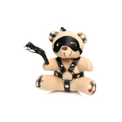 Porte-clés Teddy Bear BDSM martinet peluche beige