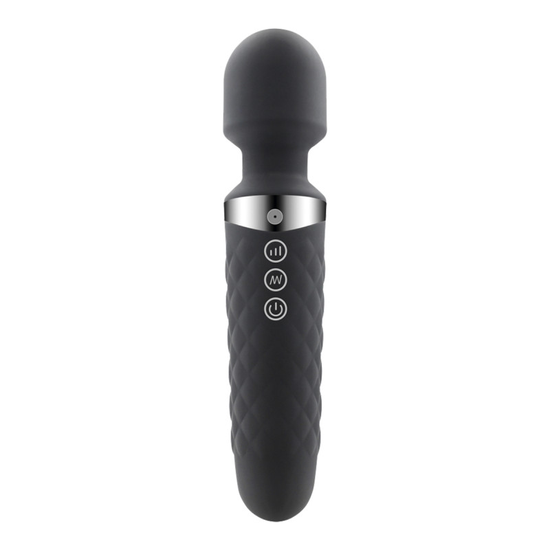 Vibro wand Be Wanded noir Alive tête ronde silicone