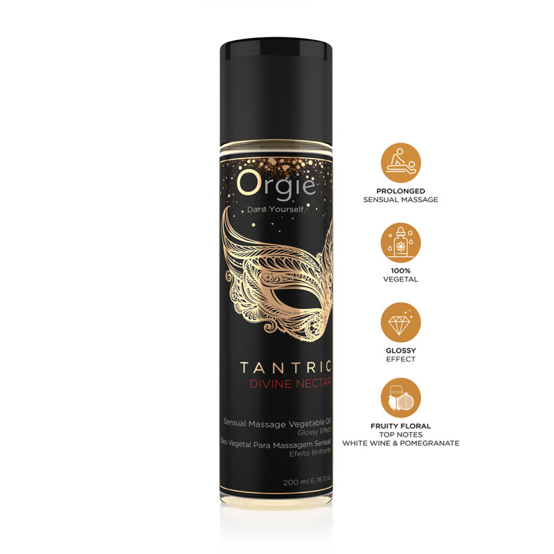Huile Tantric Divine Nectar flacon 200ml profil