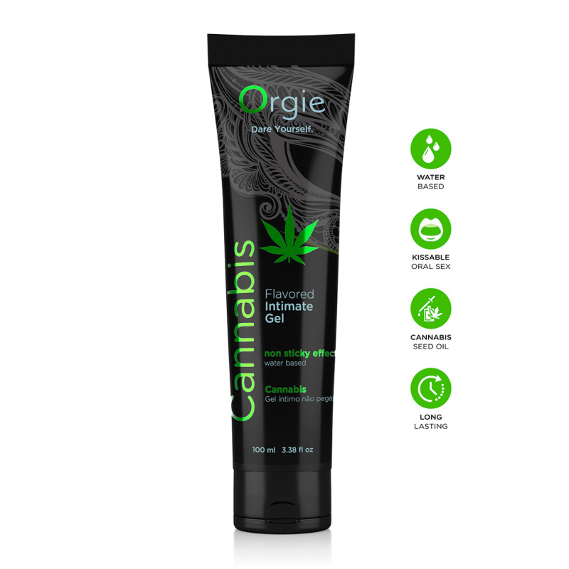 Lubrifiant Eau Lube Tube Cannabis pour glisse hydratante et goût cannabis oral