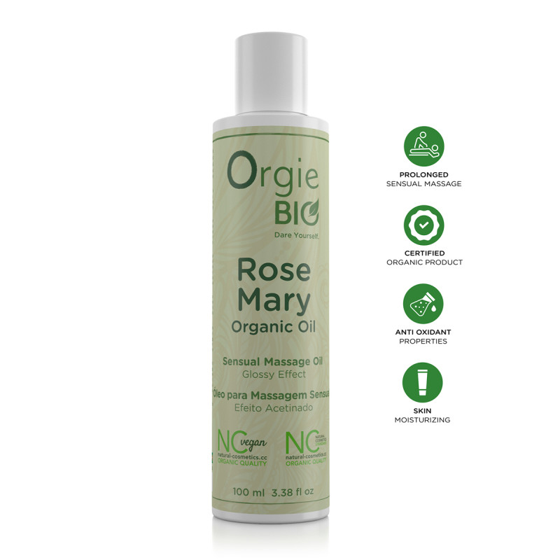 Huile Massage Bio Romarin Orgie pour détente musculaire et énergie vitale